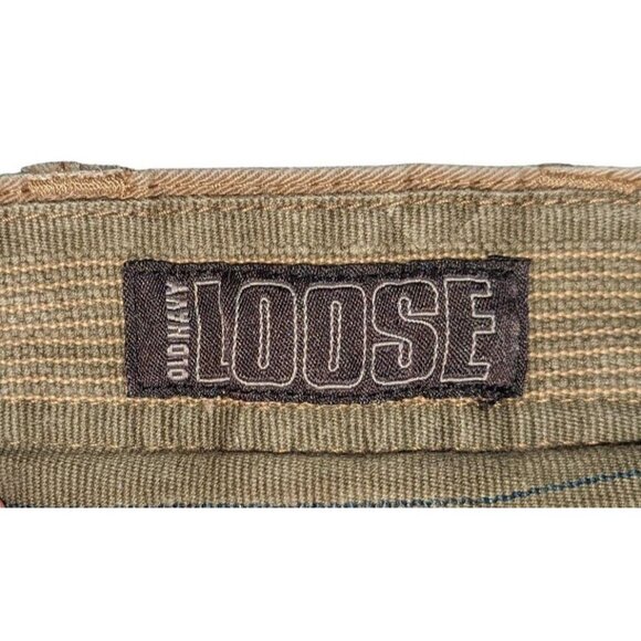 Old Navy Loose Fit Cotton Khaki Pants Sz 42 x 30 Dark Khaki Mens - Picture 4 of 8